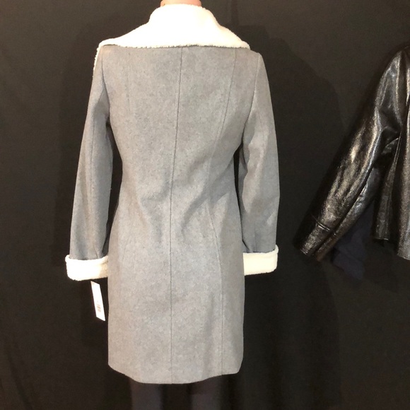 NWT DKNY Oversized Collar Wool Over Coat - Picture 6 of 8